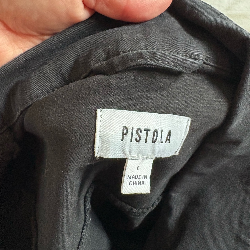 Pistola Martina Flare Zip Up Black Jumpsuit size Large - Picture 8 of 9